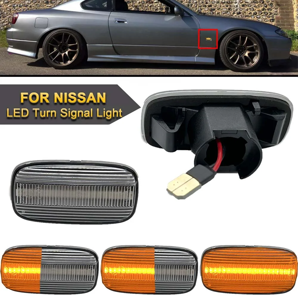 Dynamic Amber LED Side Marker Light for Nissan Silvia S15 200SX Nissan Skyline Primera Sedan/Wagon Bluebird Sylphy Infiniti G20