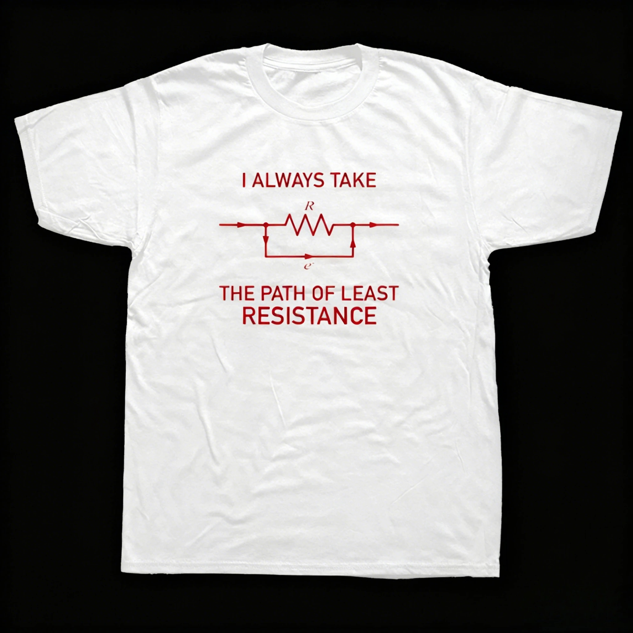 مضحك الإلكترون مسار الدائرة المقاوم مهندس كهربائي تي شيرت جرافيك الشارع الشهير قصيرة الأكمام تي شيرت على طراز هاراجوكو