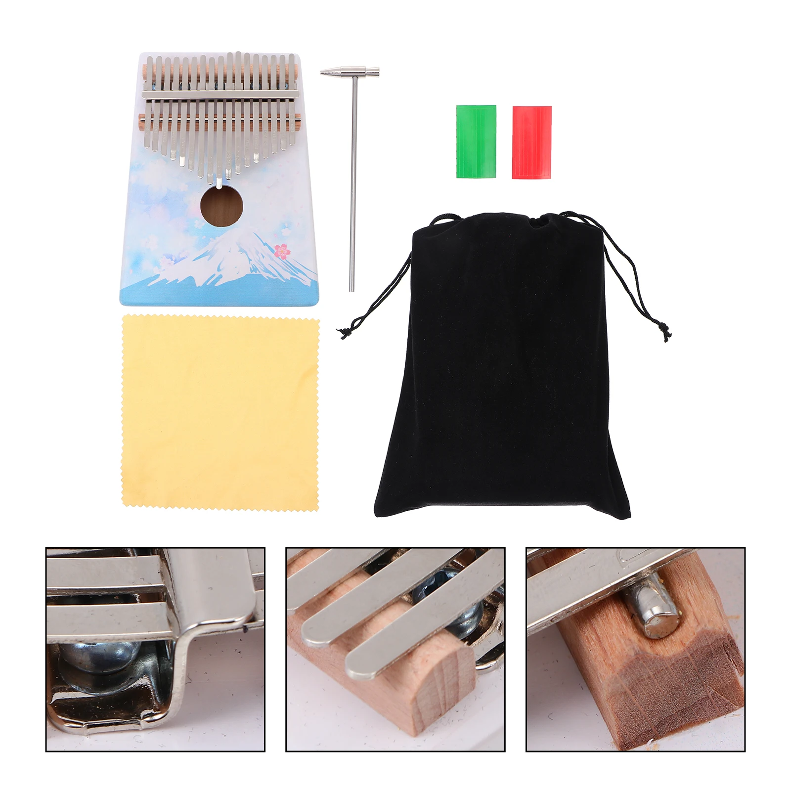 

1 Set Keys Thumb Kalimba Piano Beginner Kalimba For Beginner Durable Portable Hand Piano Music Instrument Set Sky-Blue