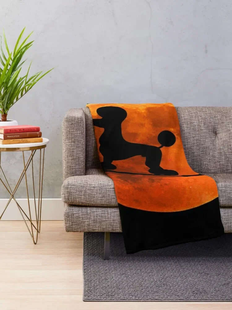 Poodle Dog Silhouette Moon Halloween Throw Blanket halloween Single Cute Plaid Blankets