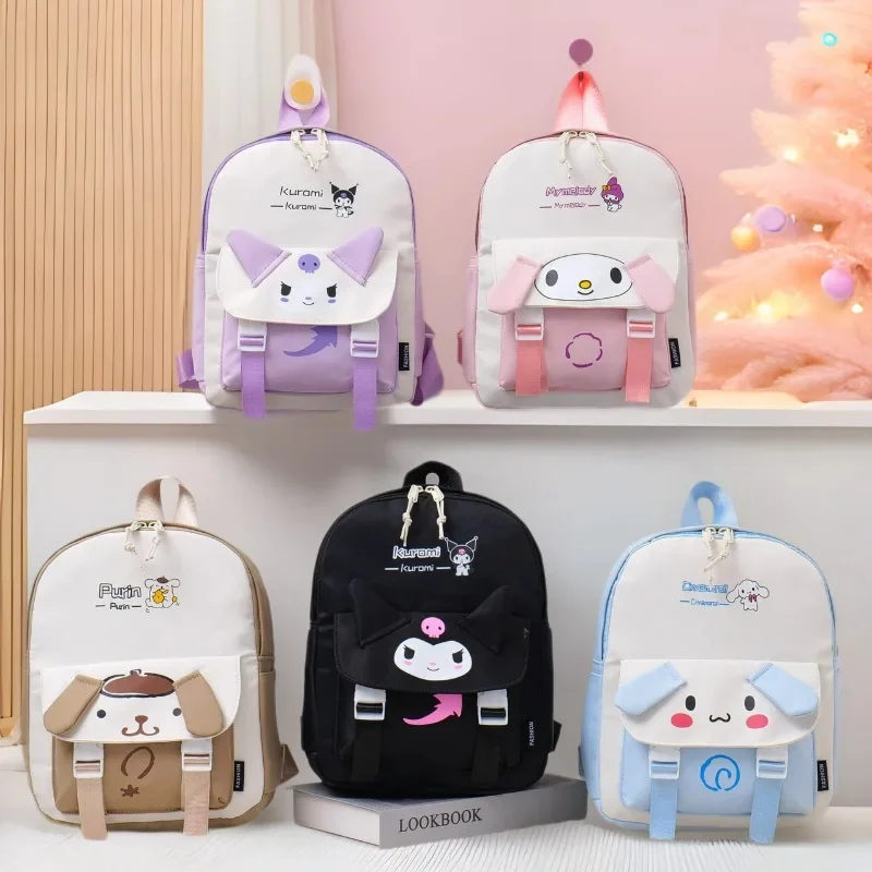 Sweet Cinnamoroll My Melody Anime Kawaii MINISO Ins Children Storage Bag Cute Cartoon Kuromi Backpack Bag Gifts for Girls