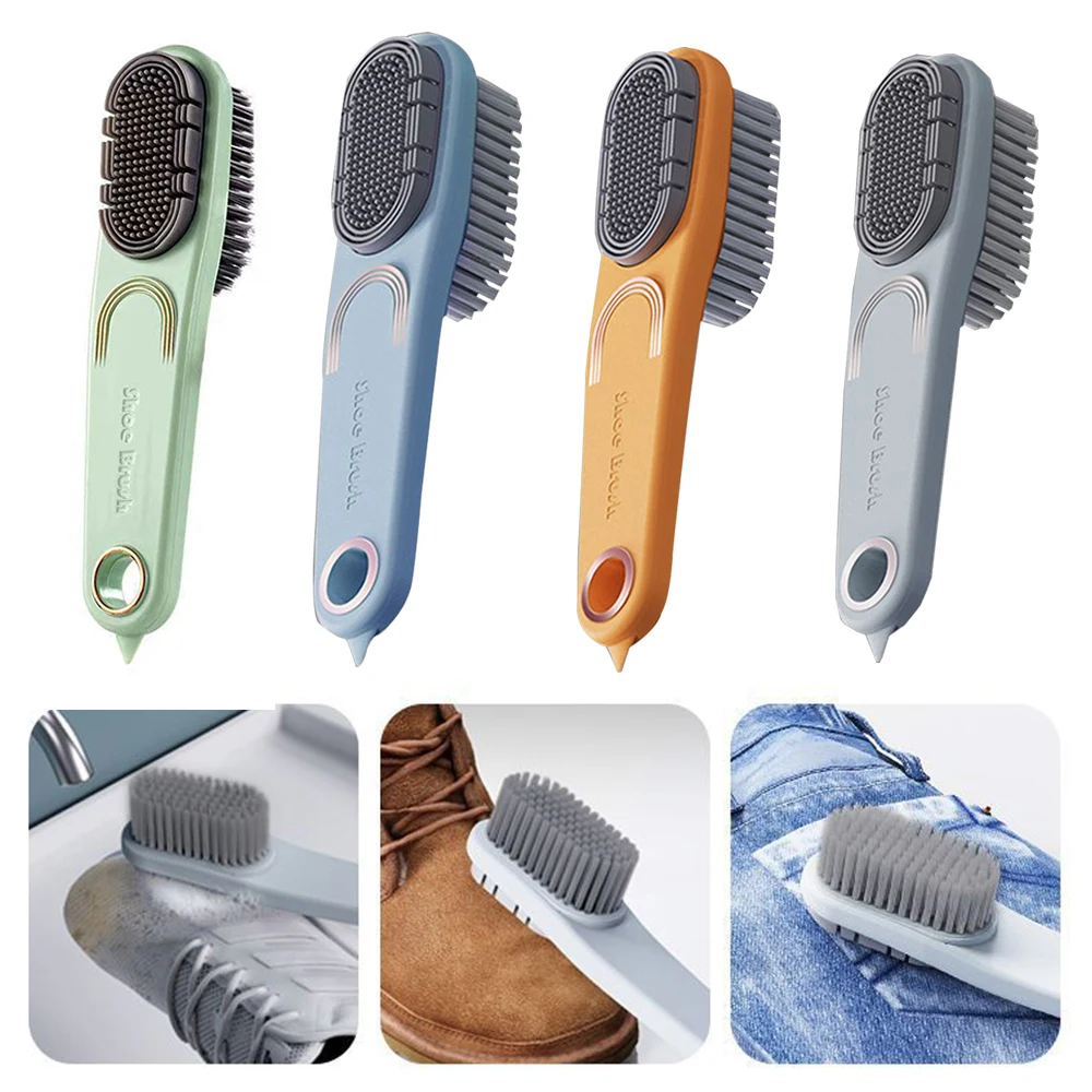 Brosse à chaussures en caoutchouc double face, brosse à livres à poils souples pour chaussures, brosse en silicone, bottes de neige, outils d'entretien