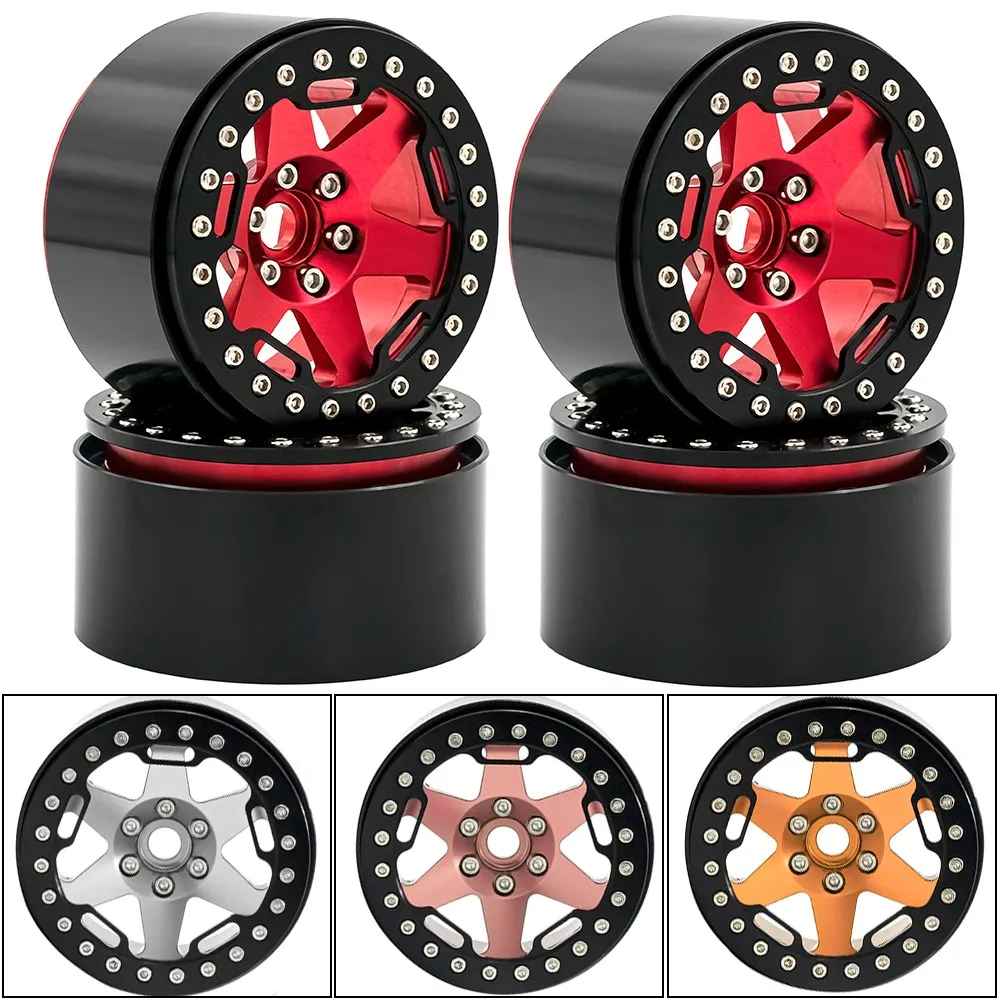 

2.2 Inch Metal Wheel Hub 4pcs Tires For 1/8 1/10 Traxxas Trx4 Axial Scx10 Crawler Rc Car Retrofit Accessories Traction Yk4082