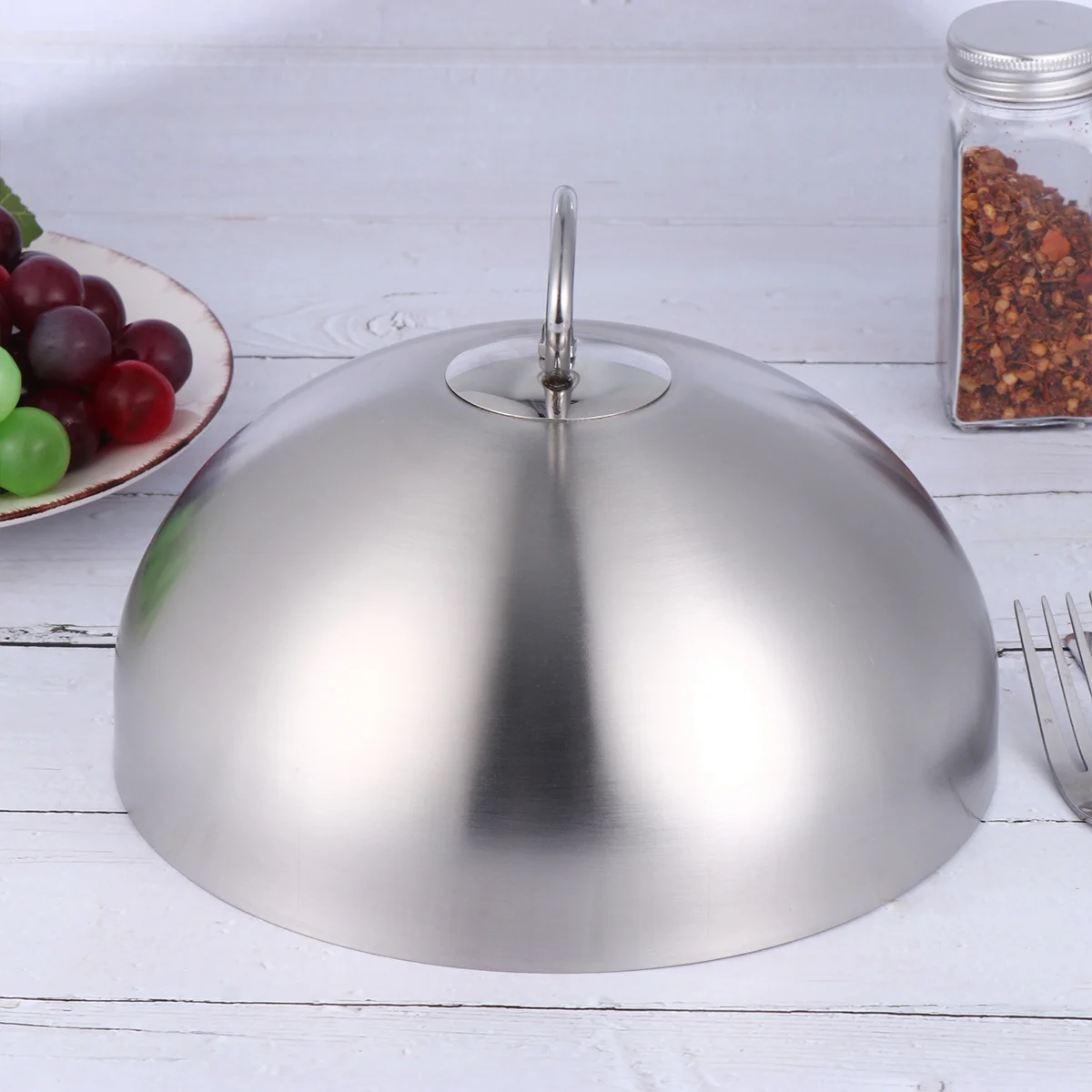 

Stainless Steel Dome Lid 28Cm Anti Oil Splashing Cover For Steak Cheese Melting Griddle Grill Cooking Tool Kitchen Gadget