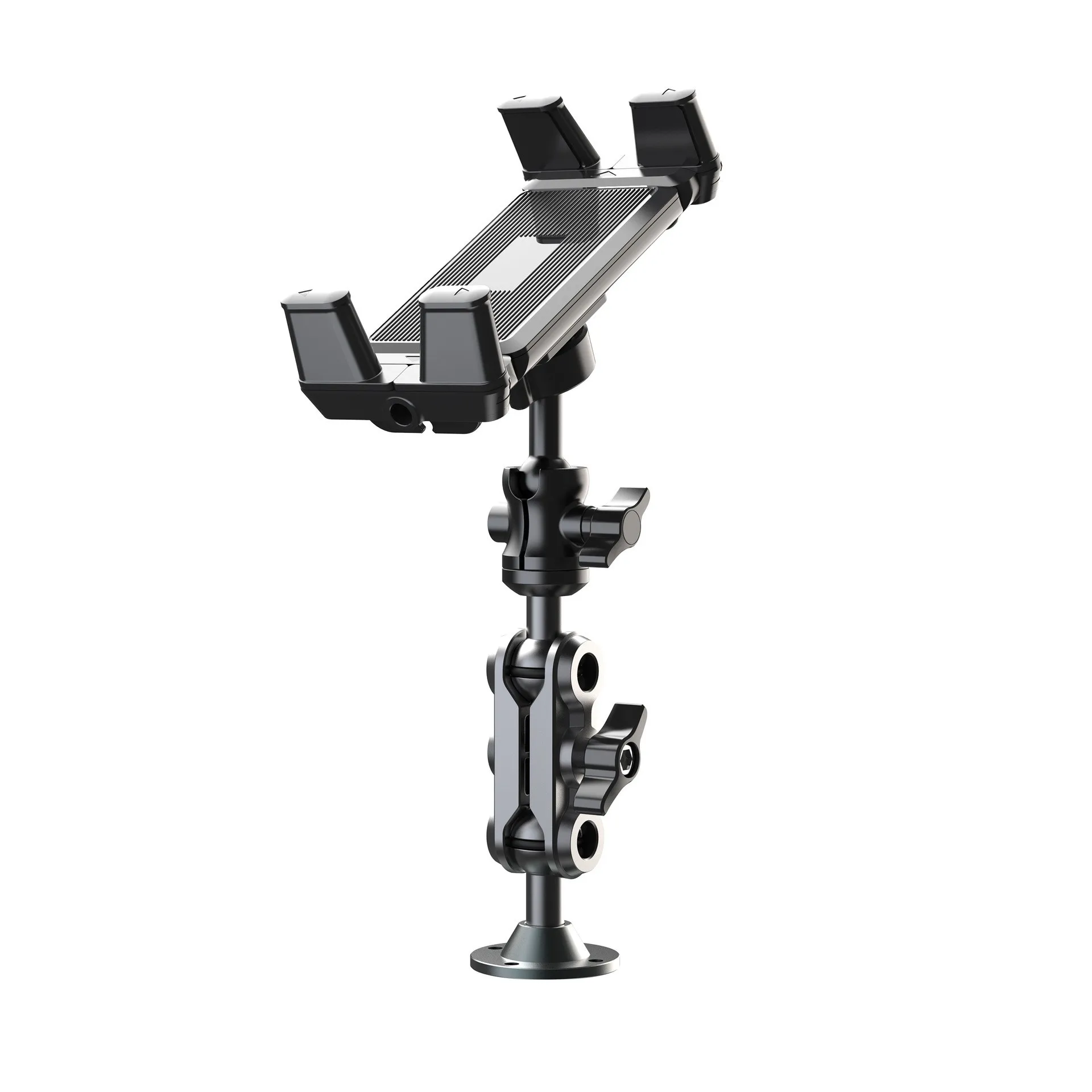 Autotelefoonhouder Aluminium Heavy Duty boorbasis Tablethouder Autohouder Dashboard 360 °   Verstelbare 2-traps standaard voor 5-15" iPad
