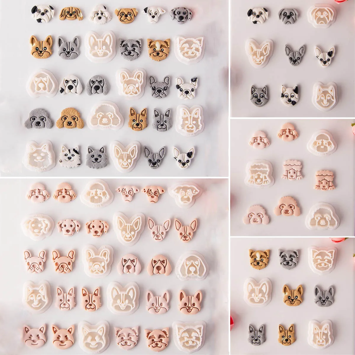 18 Types Dogs Breeds Polymer Clay Cutters Puppy Labrador Doberman Pinscher Bulldog Earrings Cutter for Jewellery Handmade Tools