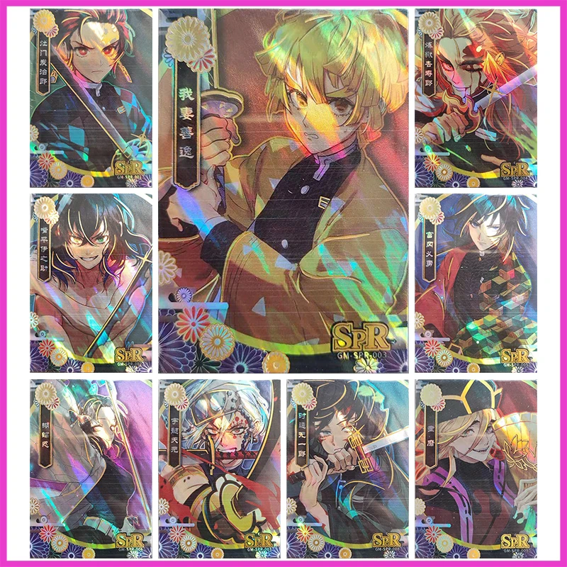 

Anime Demon Slayer Laser SPR Refractive Foil Tanjirou Inosuke Agatsuma Zenitsu Toys for boys Collectible Cards Birthday Present