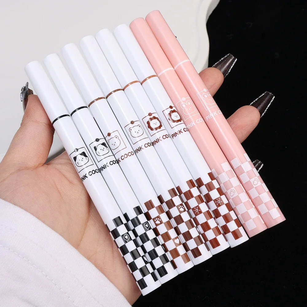 Ultra Thin White Liquid Eyeliner Pen Waterproof Quick Dry Non Smudging Silky Matte Lying Silkworm Eye Liner Pen Eyes Makeup Tool