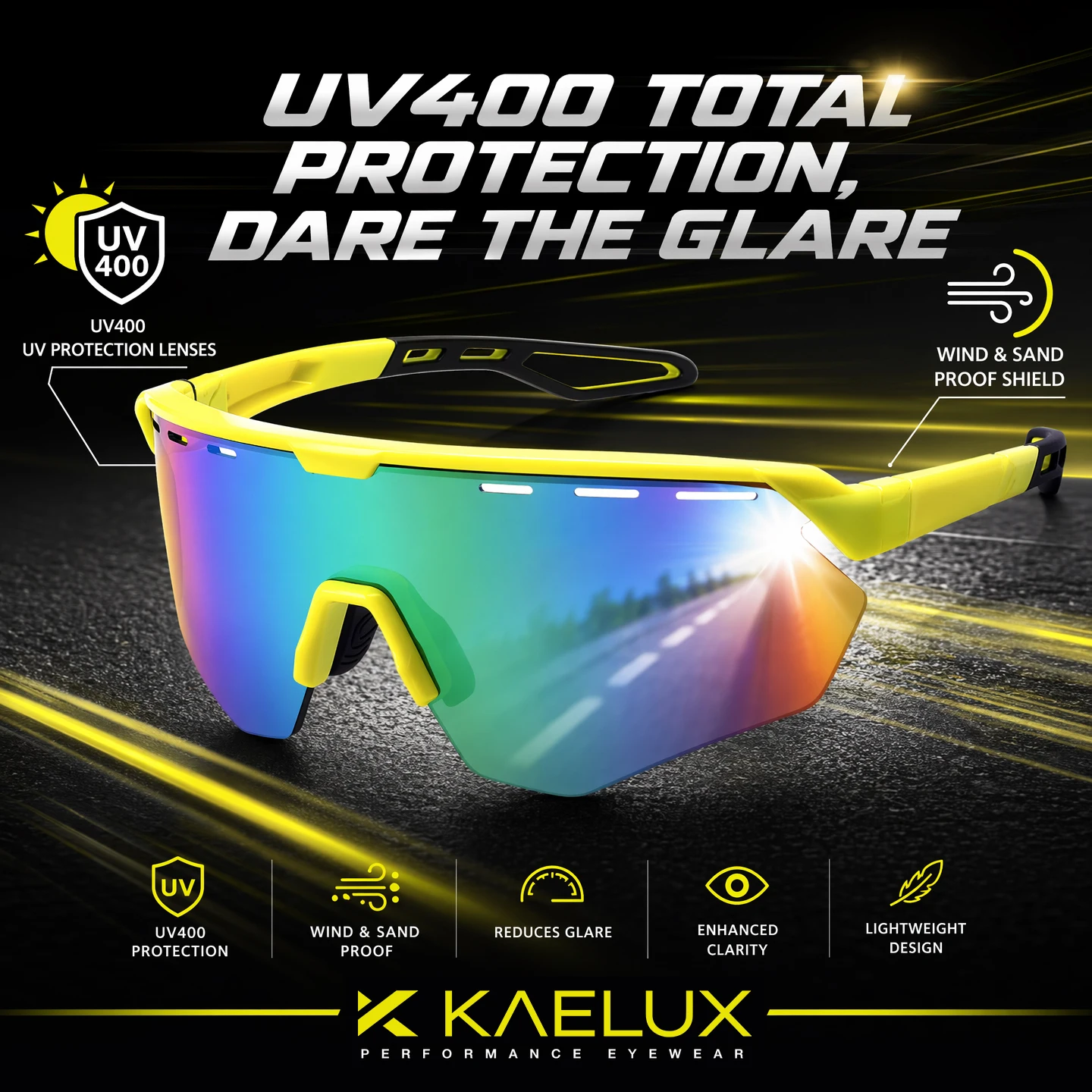 

KAELUX UV400 Anti-fog Polarized TR90 Cycling Sunglasses Men Women Sports Glasses Outdoor MTB Bike Running Fishing Windproof