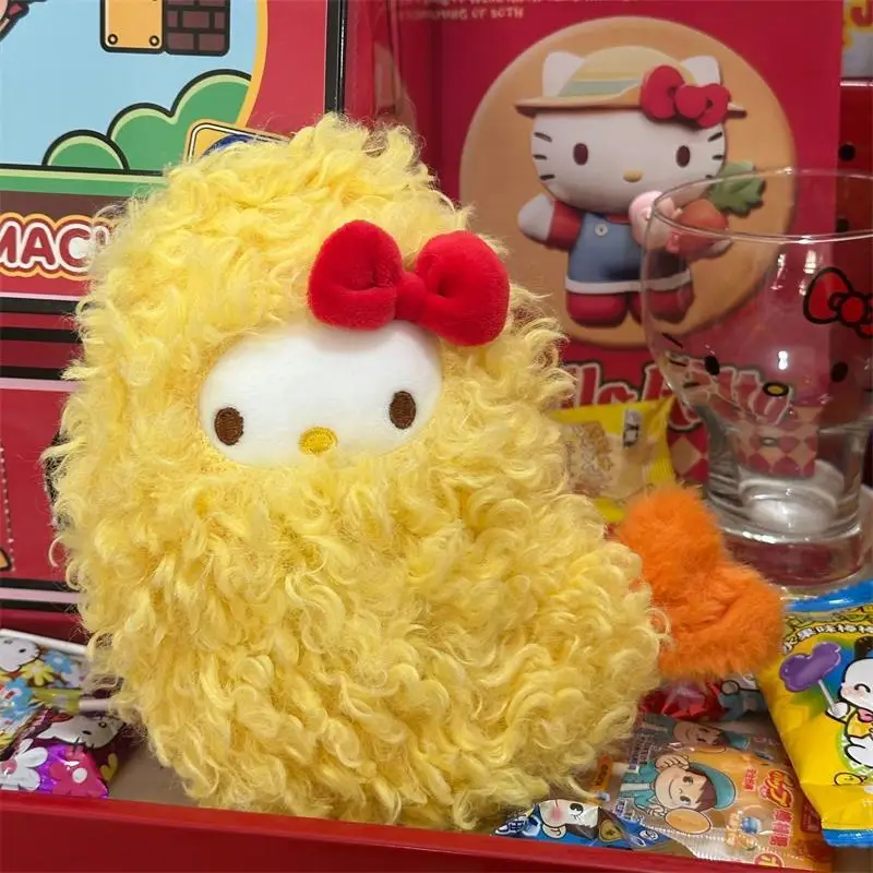 

1/2 PCS Kawaii Sanrio Hello Kitty Shrimp Plush Keychain Stuffed Toy Charm Bag Pendant Stylish KT Pack Decoration Gift Keyring