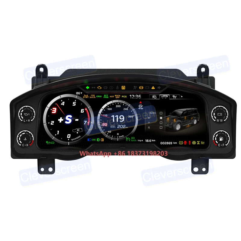 

12.3''Car Digital Dashboard LCD Instrument Panel Speedometer for 2008-2015 Land Cruiser Car Cluster