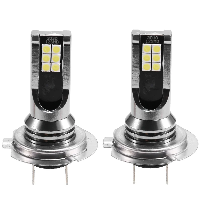 ELECT-2Pcs Mini LED Headlight Bulbs H7 High Performance Running Auto Fog Lamp For Motorcycles, Moto, Strucks, Atvs, Utvs