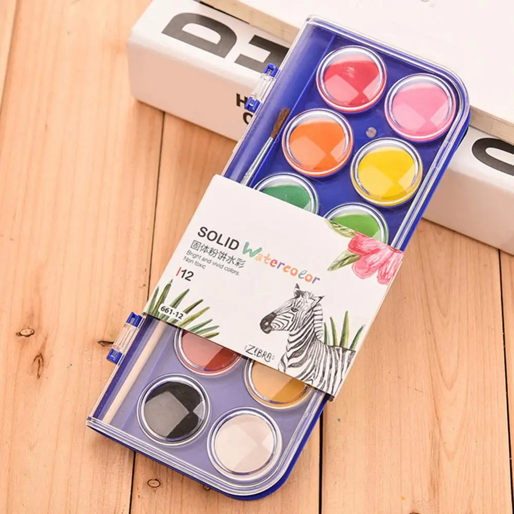 旅行用水彩絵の具セット,水彩ブラシペン,画材,12 18 24 36色