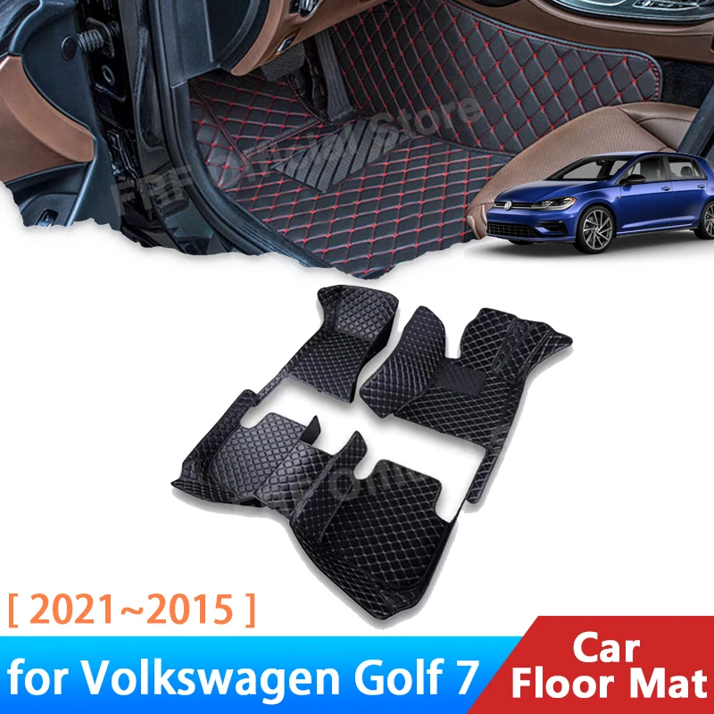 For Volkswagen VW Golf Mk7 7 Hatchback 2014 2015~2021 5seat Accessories Auto Mats Floor Dirt-resistant Carpets Foot Mats Coche