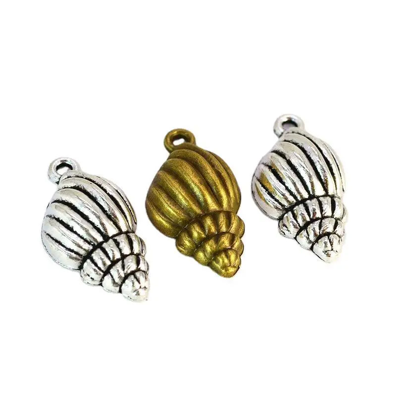 

100pcs/lot Mixed Antique Alloy Metal Seashell Loose Beads For Charm Making DIY Bracelets Necklace Accessories