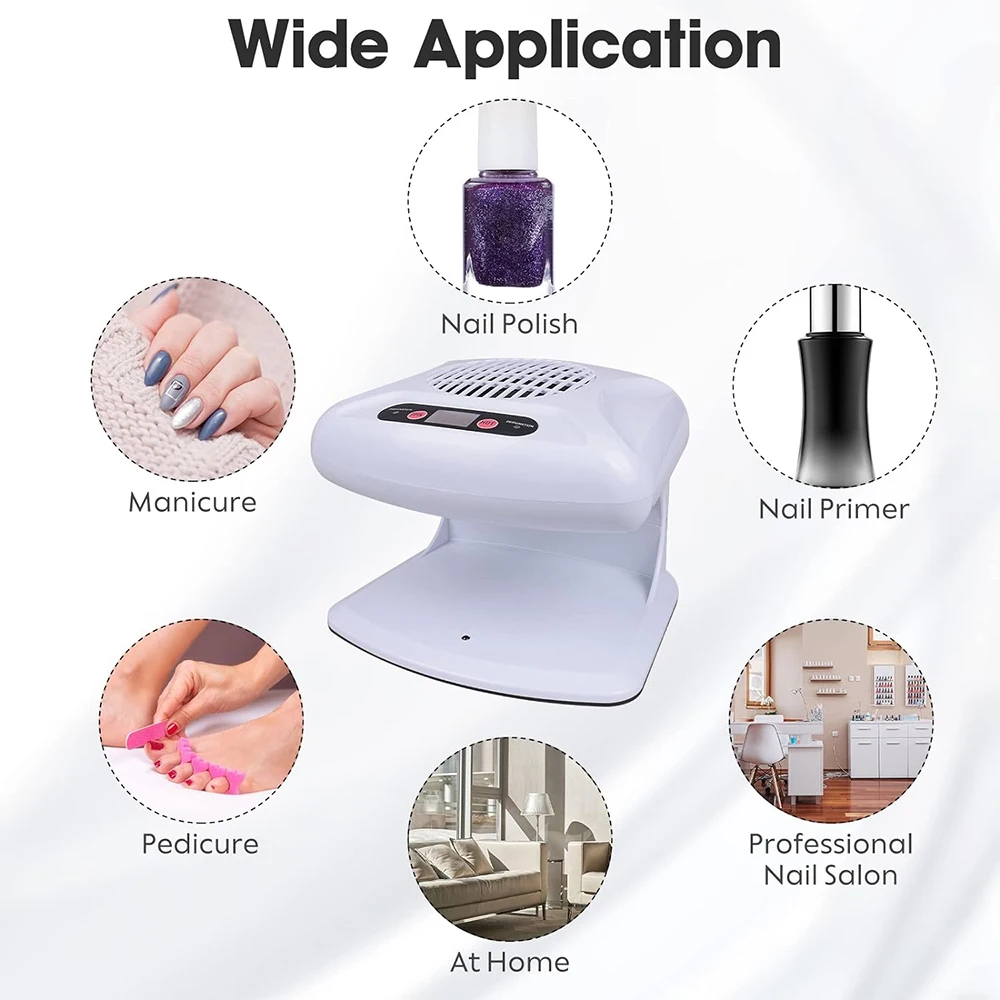 LULAA Air Nail Dryer Automatic Sensor 300W Timing Nail Fan Blow Hands and Feet Warm & Cool Wind Blower Dryer For Nail Polish