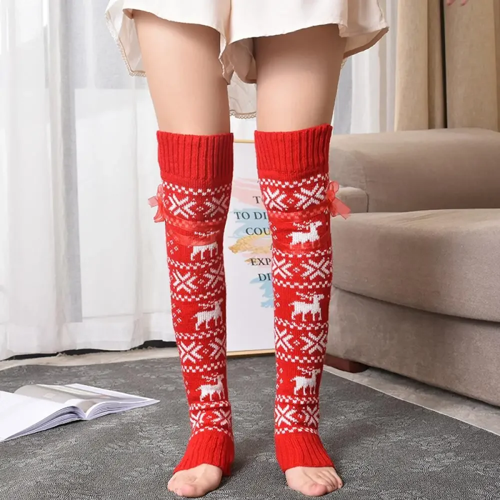 Woven Wool Stockings Fall Winter Leg Guards Plush Snug Over Knee Socks Woolen Hosiery2024 New Design Warm Knit Leg Wear Cozy