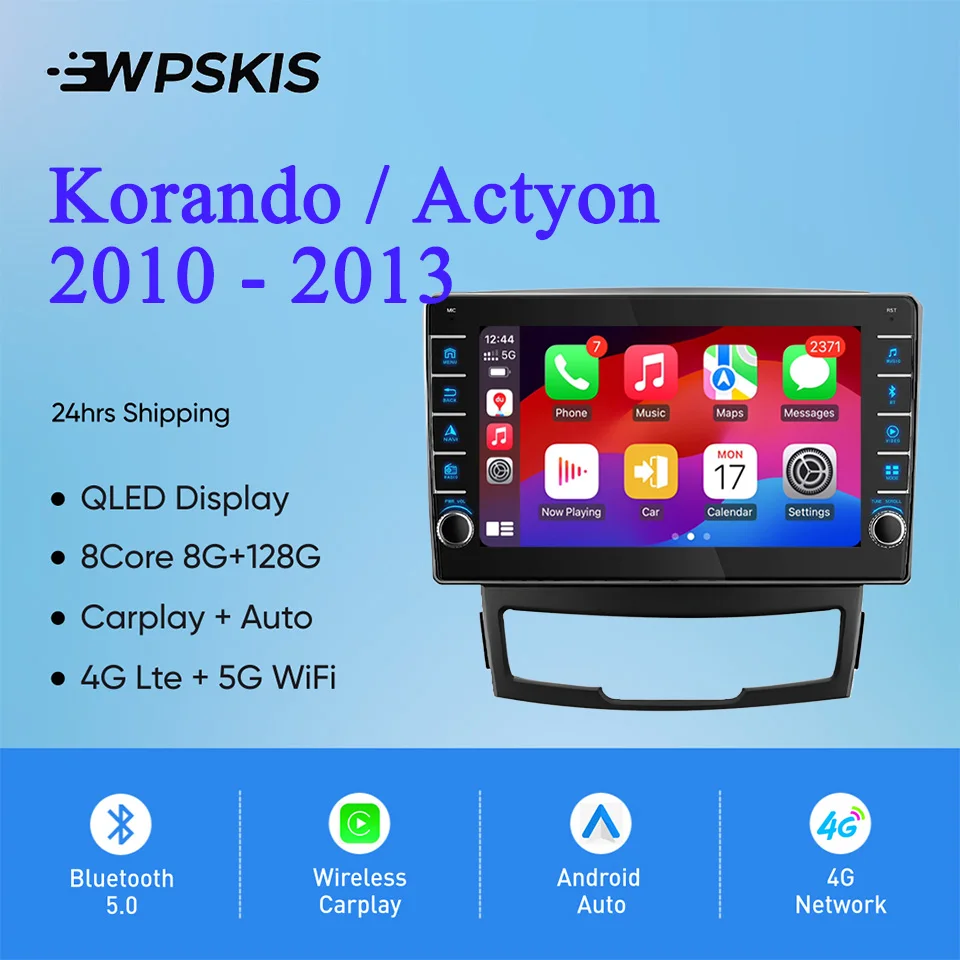 

8G Ram 128 ГБ Автомобильный Радио Видео Аудио A/V Музыкальный DVD-плеер GPS Navi Для SsangYong Korando Actyon 2010-2013 Carplay Auto DSP RDS