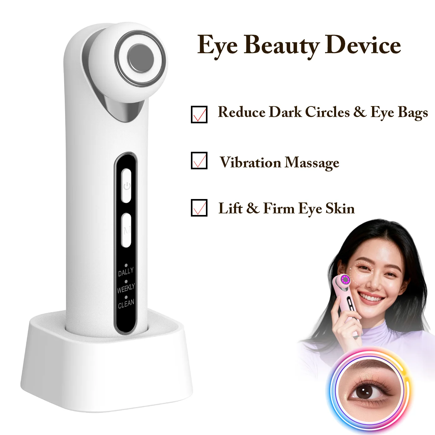 

Eye Beauty Device Vibrating Eye Wand Eye Massager for Remove Eye Bags Dark Circles Skincare Tool Eye Lifting Massage Instrument