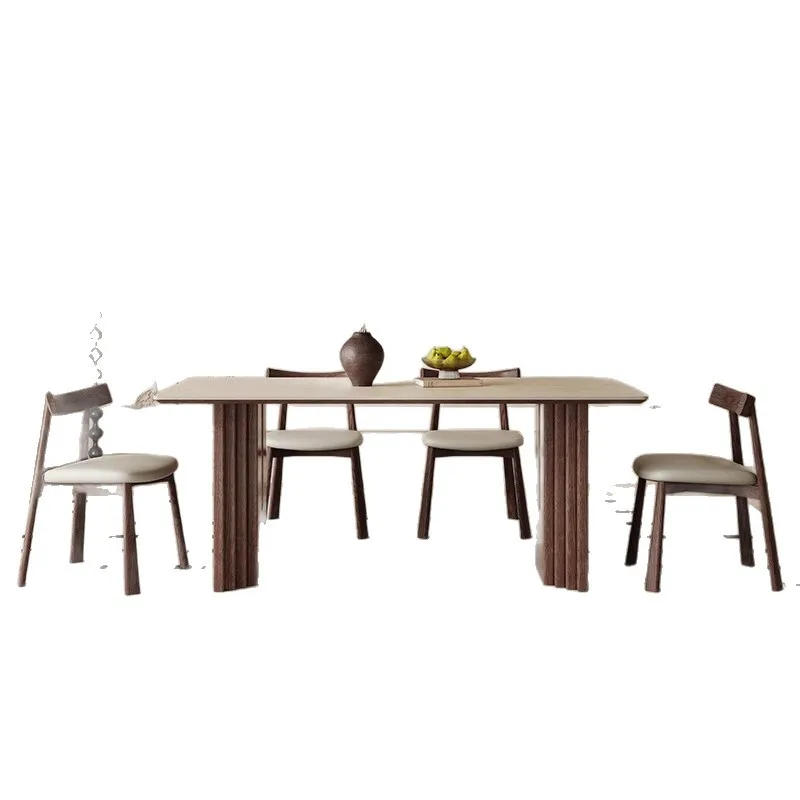 Solid wood slate dining table French vintage living room home used second-hand dining table