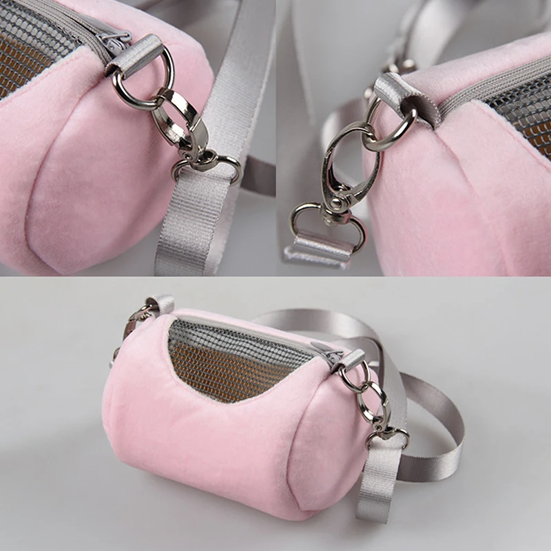 أكياس حامل الهامستر حقيبة كروس الجسم اسطوانة تصميم عملي منزل السفر المحمولة السنجاب شبكة مرئية قفص الحيوانات الأليفة