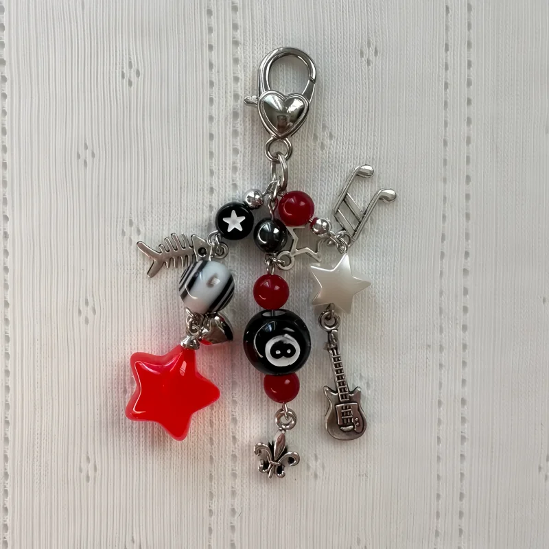 Handmade cluttered rockstar gf edgy grunge cyber emo y2k Star girl key chains or phone charms