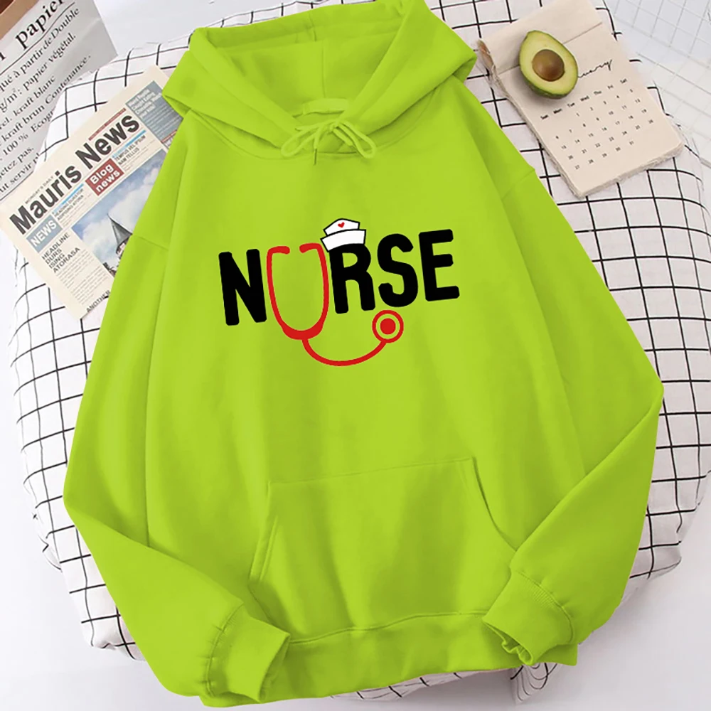 Nurse Stethoscope Printed Long Sleeve Pullover Hoodies For Women And Men Couple Casual Sweatshirts Autumn Winter Plus Size tops