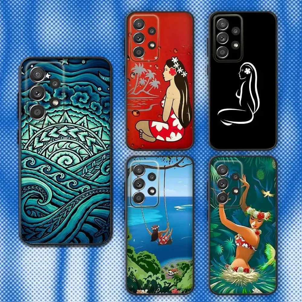 

Phone Case For Samsung S25,S24,S21,S22,S23,S30,Ultra,S20,Plus,Fe,Lite,Note,10,9,H-Hinano Tahiti Girl Beach 5G Black Cover