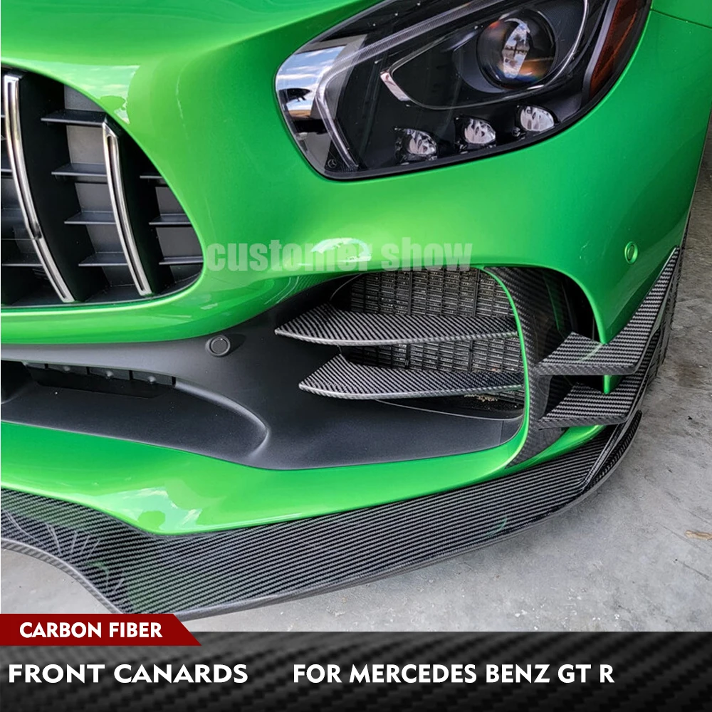 

For Mercedes-Benz G Class AMG GT R 2016-2019 Carbon Fiber Car Front Bumper Canards Fins Racing Body Kits Front Bumper Splitters