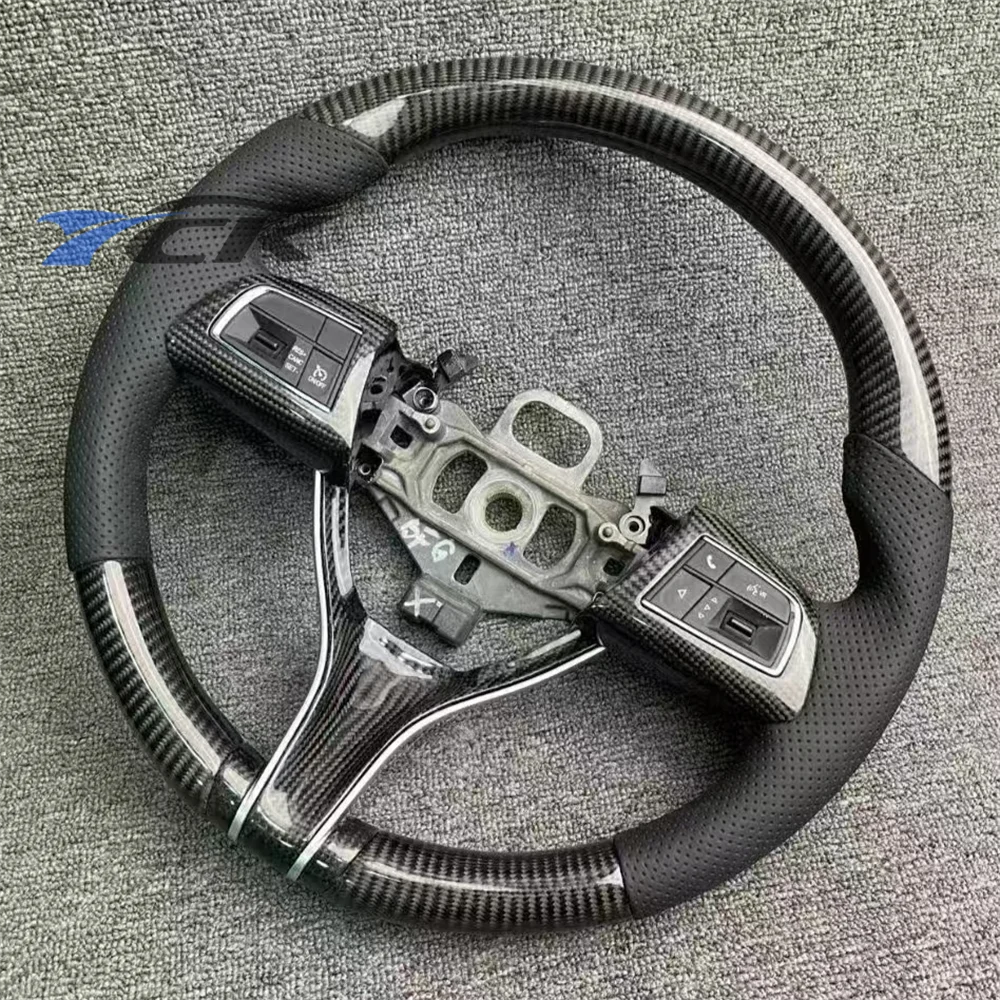 

Custom Carbon Fiber Black Leather Steering Wheel For Maserati Ghibli Quattroporte Levante 2010 2011 2012 Car accessory