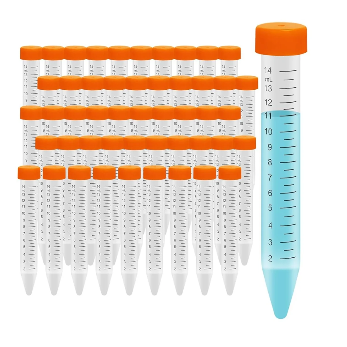 

Conical Centrifuge Tubes 15ML, 50Pcs Polypropylene Test Tubes, Leak-Proof Screw Caps, Plastic Container with Graduated