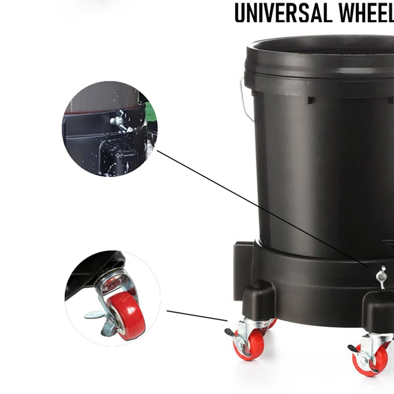 دلو المتداول دوللي 360 ° شاحنة دوارة قابلة للإزالة مع صينية تخزين بعجلات، ملحقات أدوات غسيل السيارات شديدة التحمل #4