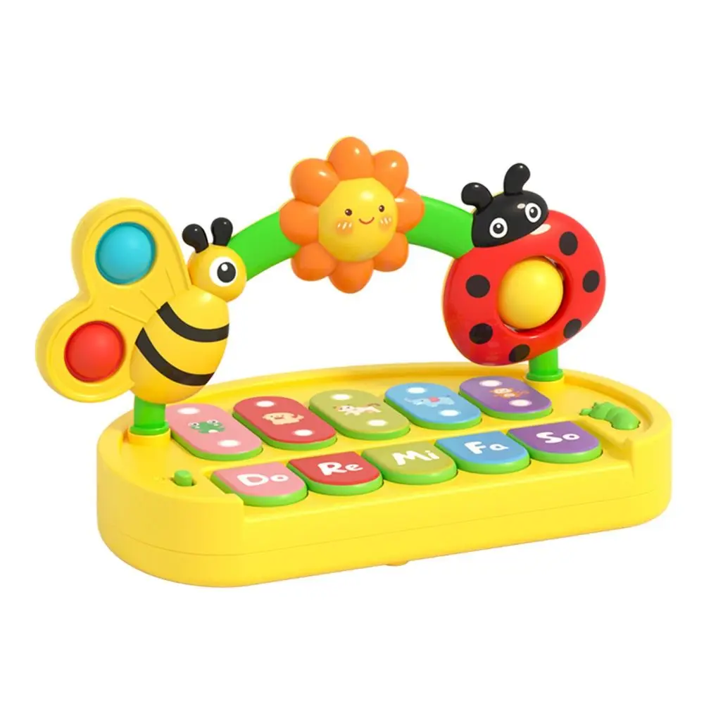 Plastikowe pianino muzyczne Zabawka Montessori Puzzle Instrument muzyczny owad Interaktywny dźwięk Instrument muzyczny Zabawki Prezenty dla dzieci