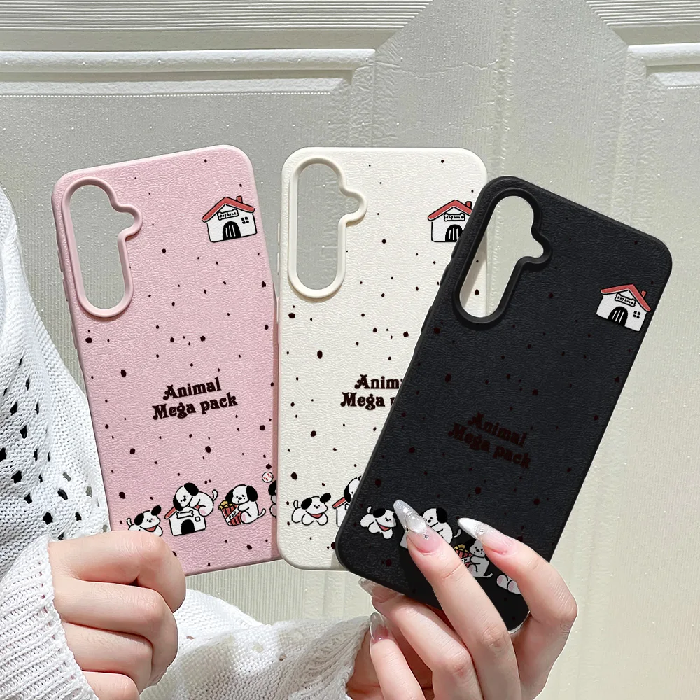 Niedliche Hunde-Handyhülle für Samsung Galaxy S25 Ultra S24 FE S23 A56 5G A55 A36 A53 A35 A34 A06 A07 A26 A16 A17 A05S Weiche Matte Schutzhülle