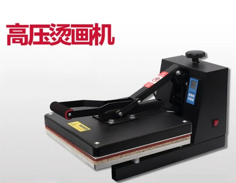 

High pressure flat plate printing machine T-shirt hot stamping , heat transfer 38 * 38 hot drilling Direct press hot stamping