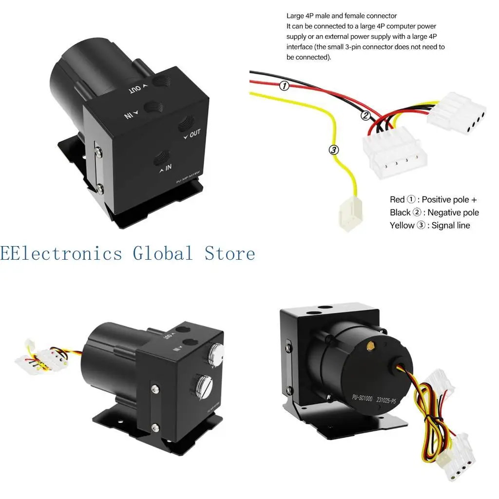 

462B M18W 1200L/H Компьютерное водяное охлаждение, водяной насос, рассеивание тепла, регулируемая скорость, замена для ПК