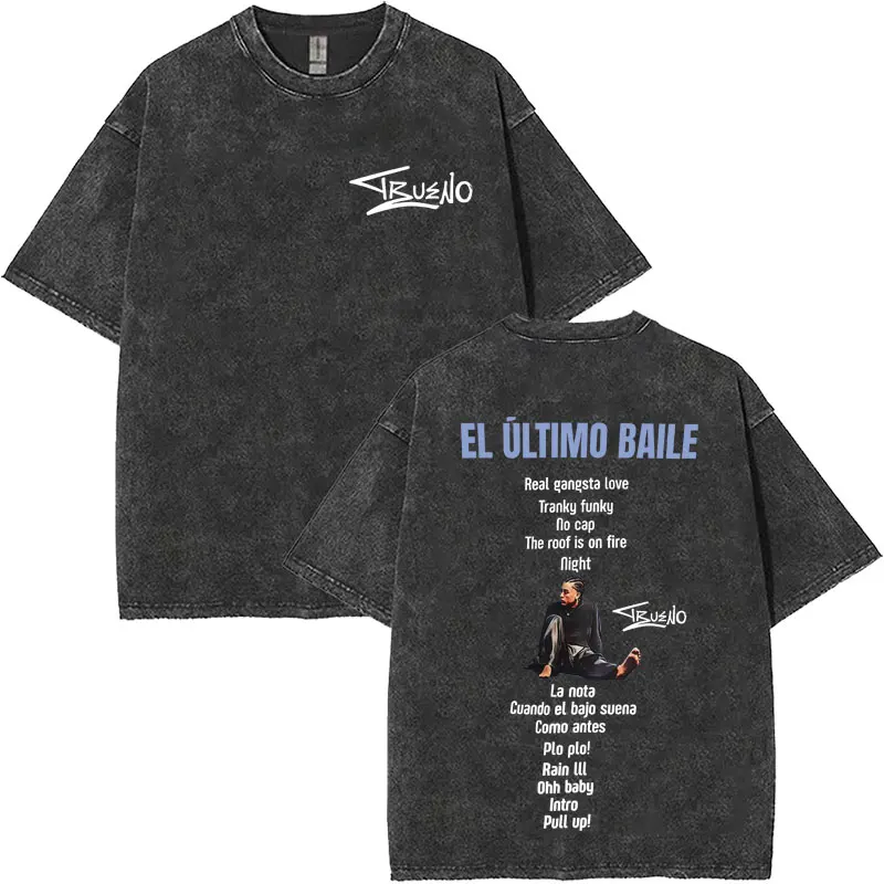 

Trueno El Ultimo Baile Tour 2025 винтажные потертые футболки для подростков, мужские футболки большого размера, высокое качество, повседневные футболки в стиле Харадзюку Y2K
