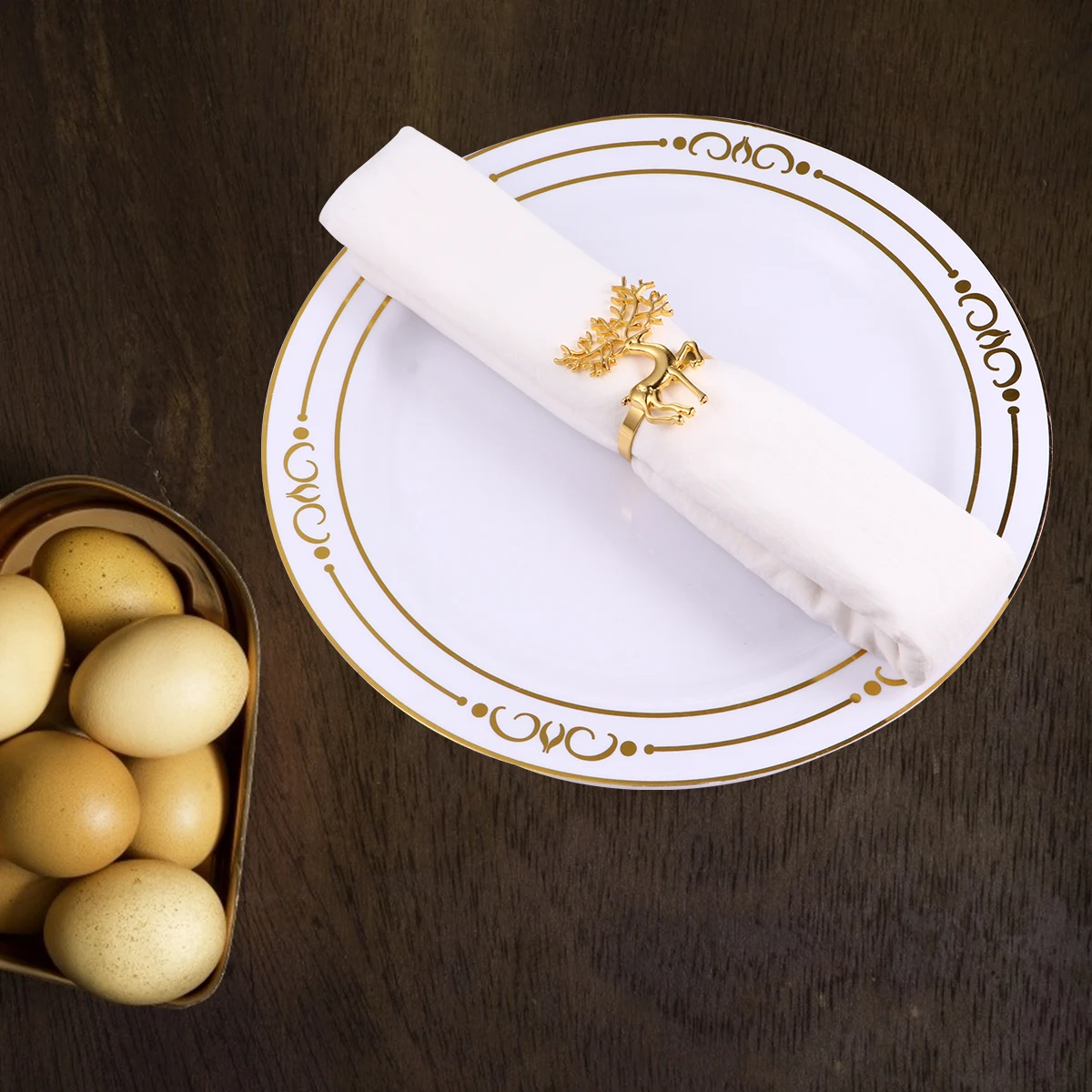 

6 Pcs Napkin Buckle Holds Table Supplies Christmas Halloween Holder Ring Dinner Alloy Baby