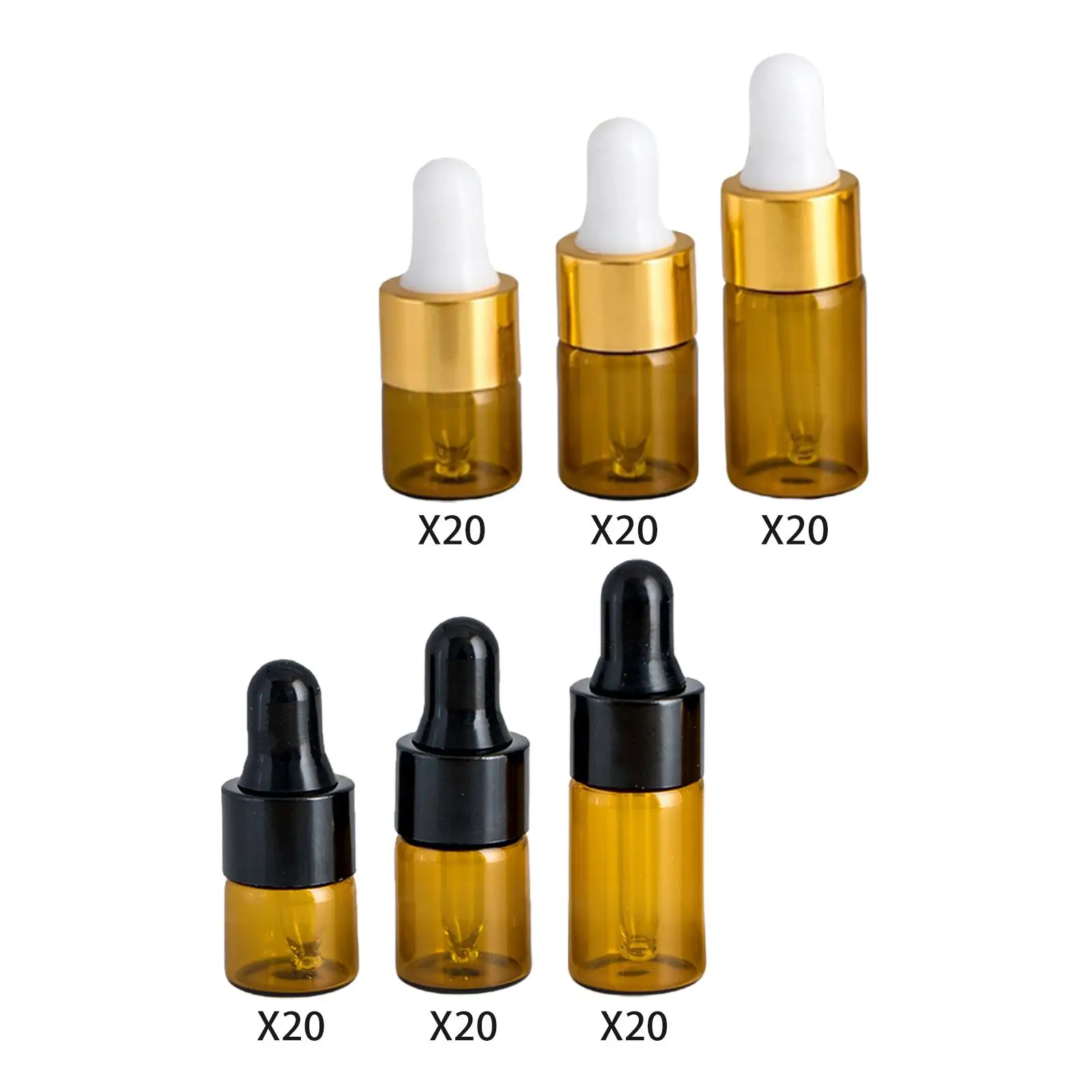 زجاجات قطارة صغيرة مع قطارة عين زجاجية ، زجاجة زيت أساسي للضرورات