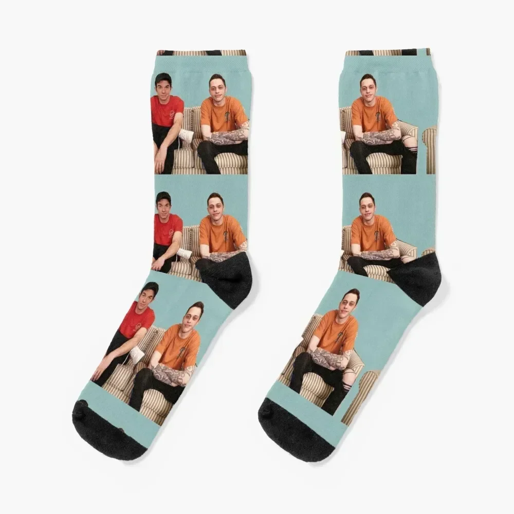 John Mulaney and Pete Davidson Lounging Together Socks shoes golf retro Sports Luxury Woman Socks Men's