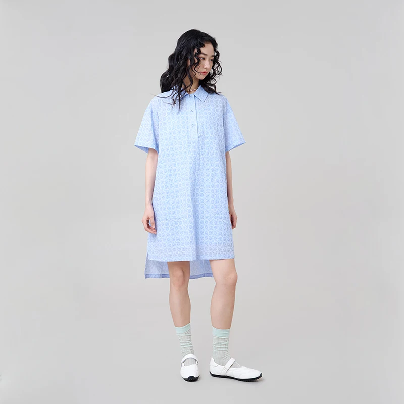 MOVEUP Short Sleeved Dress Set 2026 Summer New Irregular Hem Woven Label Dress With Camisole Skirt Inner Two-Piece Set 3ELX21315