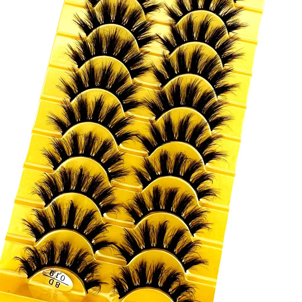 Neue 10 Paar 3D Faux Nerz Falsche Wimpern Natürliche Lange Flauschige Wimpern Wispy Make-Up Schönheit Verlängerung Kurze Gefälschte Wimpern – Detail 5