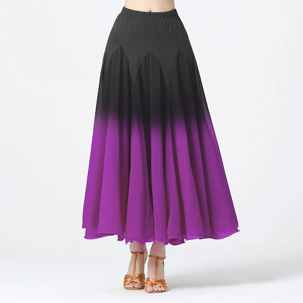 Meisjes Moderne Danskleding Zwart-Rode Lange Rok Vrouwen Dansende Outfits