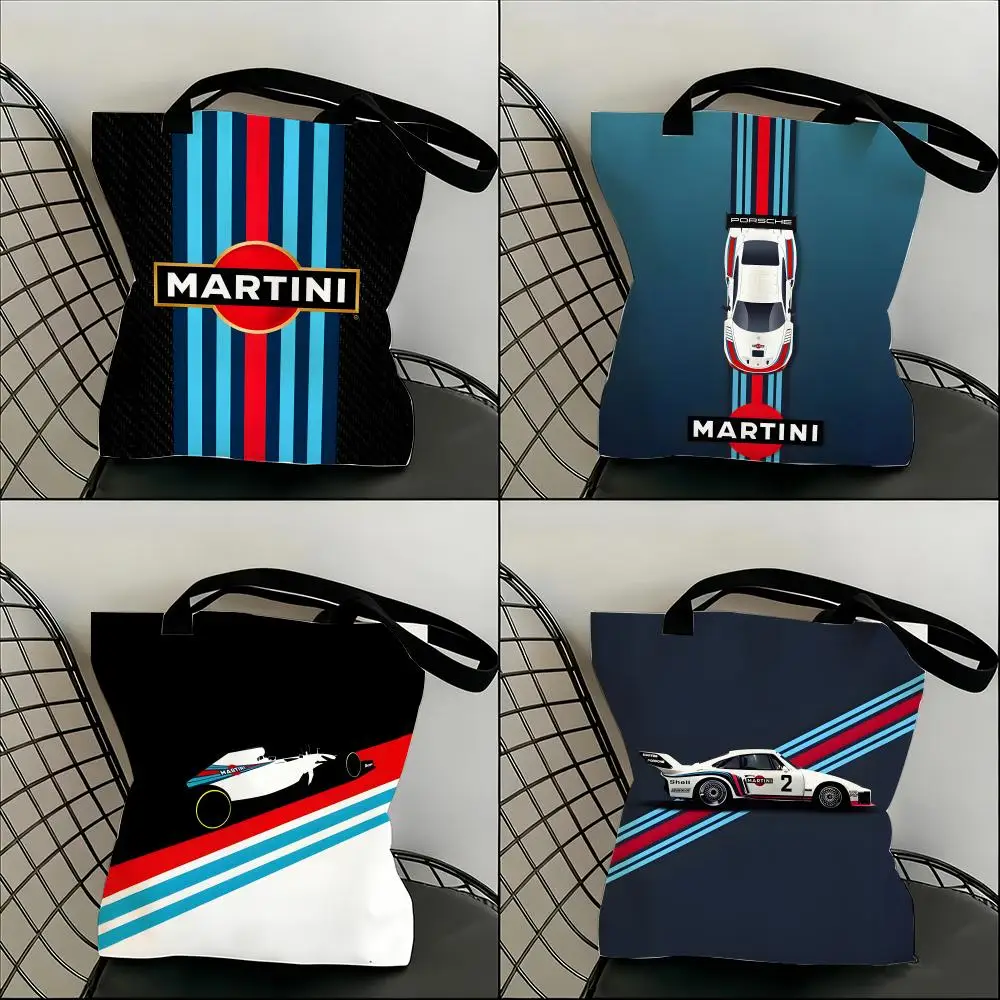

Classic Cool M-MartiniS Racing Storage Bags Lightweight Canvas Shoulder Shopper Fashionable Eco Multi Use Tote with Large Capaci
