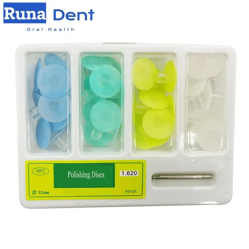 40Pcs/box Dental Finishing Polishing Discs Polished Sheet with Shaft Plastic Strips Mandrel Set Separate/mix Packs