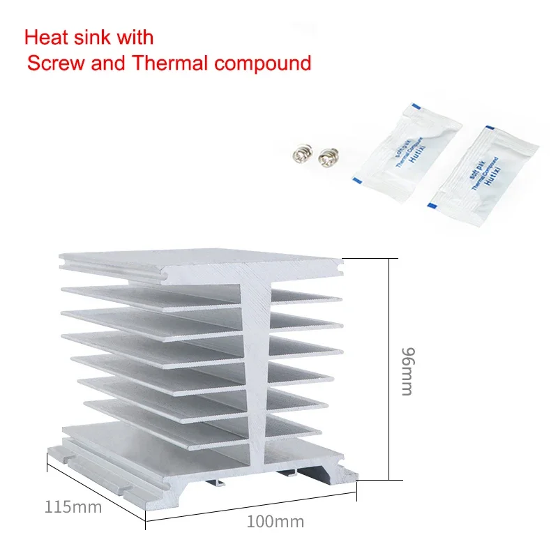 Reliable CG Radiator for Three Phase Solid State Relay with 100A Aluminum Heat Sink and 12VDC Fan