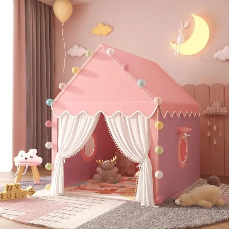 1.3M Big Size Baby Toy Tent Indoor Girl Pink Castle Super Large Room Crawling Toy House Princess Fantasy Bed Game Kids Baby Gift