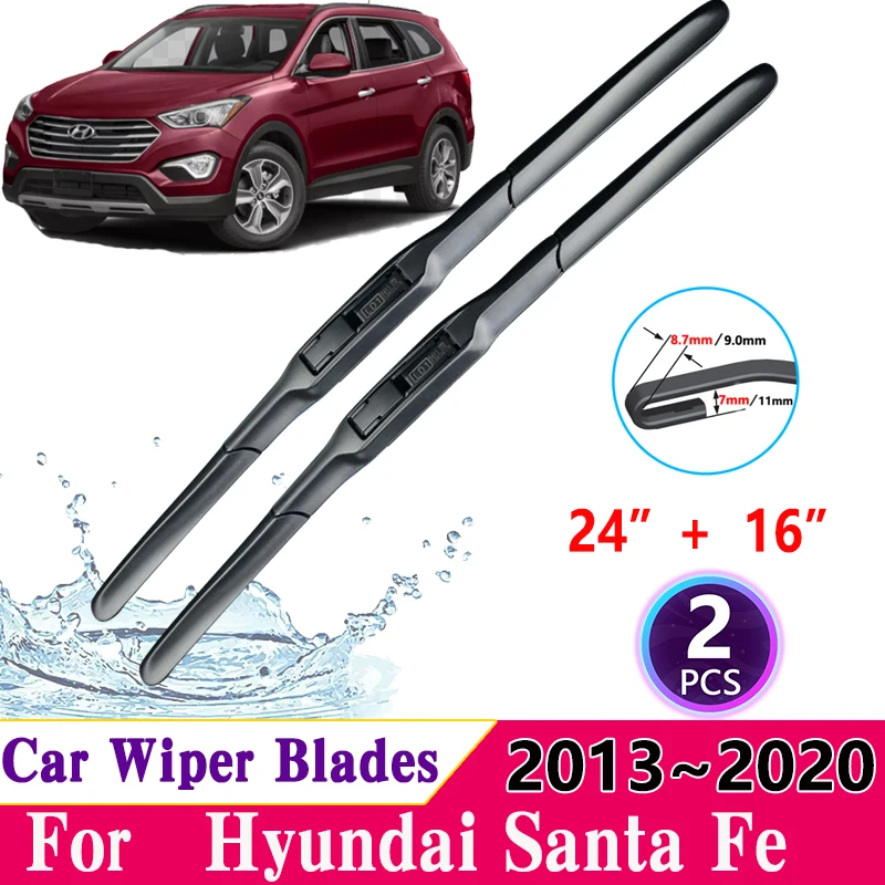 

for Hyundai Santa Fe 2017 Accessories 2013~2020 2015 DM NC MK3 Car Wiper Blade Windscreen Cutter Silicone Rubber Car Accessories