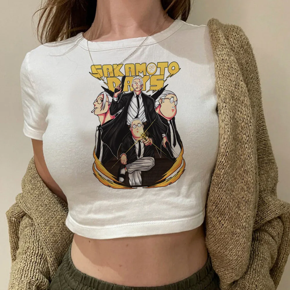Sakamoto Days crop top summer Slim Fit Cute corset harajuku coquette 2000s gyaru y2k gothic  teens tshirt