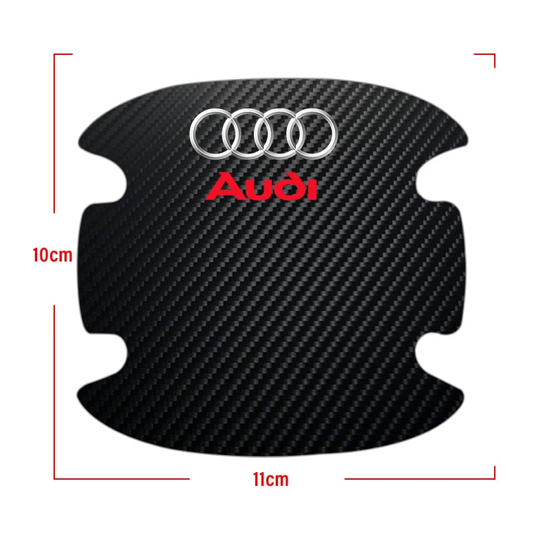 Carbon Fiber Car Door Handle Protection Sticker Emblem Accessories for Audi Sline A7 A8 A3 A4 A5 A6 TT Q3 Q5 Q7 A1 B5 B6 B7 B8 - view 2